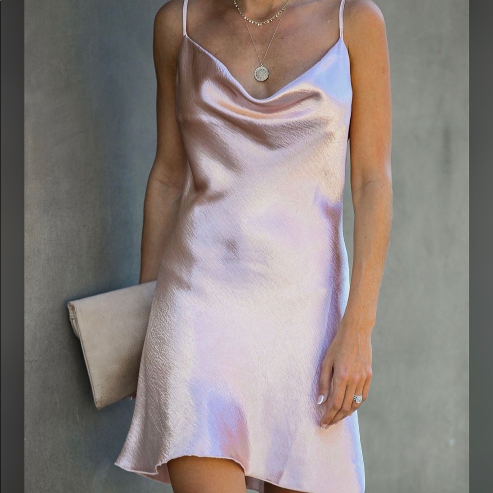 Alexa Satin Mini Slip Dress- Mauve